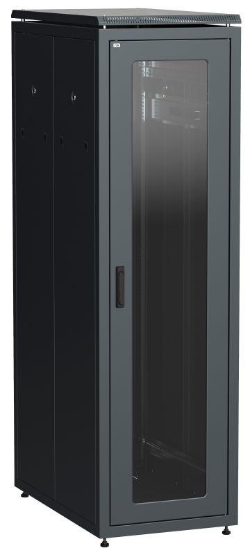 Фото Шкаф сетевой 19дюйм LINEA N 42U 600х1000мм стеклянная передняя дверь черн. ITK LN05-42U61-G