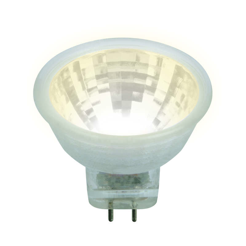 Фото Лампа светодиодная LED-MR11-3W/WW/GU4/220V GLZ21TR 220В прозр. свет теплый бел. 3000К упак. картон Uniel UL-00001702