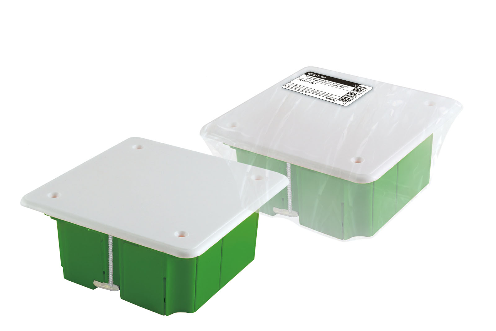 Фото Распаячная коробка СП 92х92х45мм, крышка, метал. лапки, IP20, TDM {SQ1403-1021}