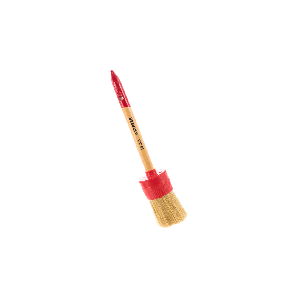 Фото Кисть круглая STAYER "MASTER", светлая натуральная щетина, пластмассовый корпус, деревянная ручка, №14 x50мм {0141-50} (2)