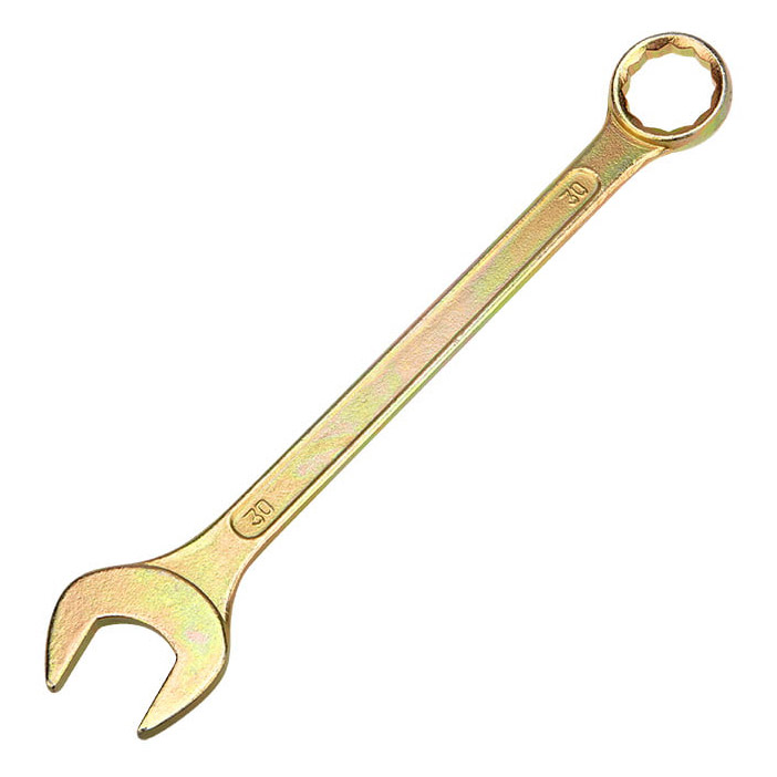 Фото Ключ комбинированный Rexant 30 мм, желтый цинк {12-5817-2}
