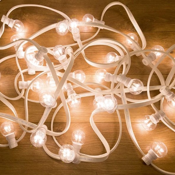 Фото Гирлянда LED Galaxy Bulb String 10м, белый каучук, 30 ламп*6 LED белые, влагостойкая IP65 {331-305}