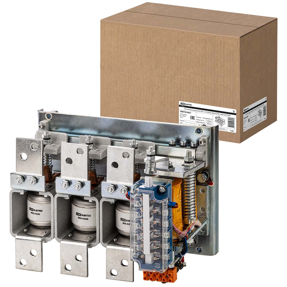 Фото Контактор вакуумный КВТ-1,14-5/ 630, 380В AC/DC, 3НО+2НЗ TDM {SQ0759-0021} (8)
