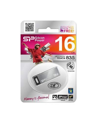 Фото Флеш накопитель 16Gb Silicon Power Touch 835, USB 2.0, Серый {SP016GBUF2835V1T} (1)