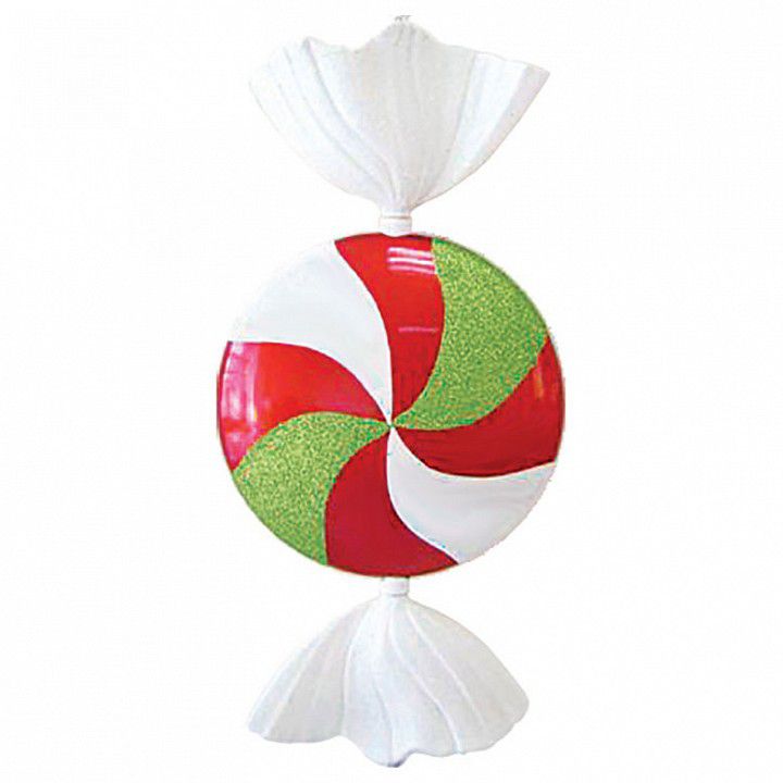 Фото Елочная фигура "Леденец", 102 см, цвет белый, красный и зеленый {502-242}