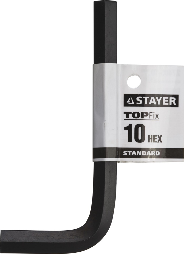 Фото Ключ имбусовый STAYER "STANDARD", сталь, черный, 10мм {27405-10} (1)