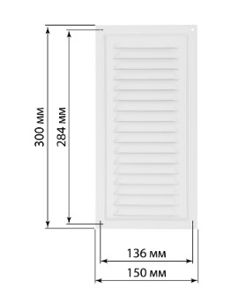 Фото Решетка металлическая 150х300, белая, с покрытием полимерной эмалью, TDM {SQ1807-0702} (5)