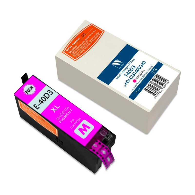 Фото Струйный картридж NV Print T40D3 (NV-C13T40D340) Magenta для Epson SureColor SC-T5100/T3100 (50 мл) совместимый {D6241}