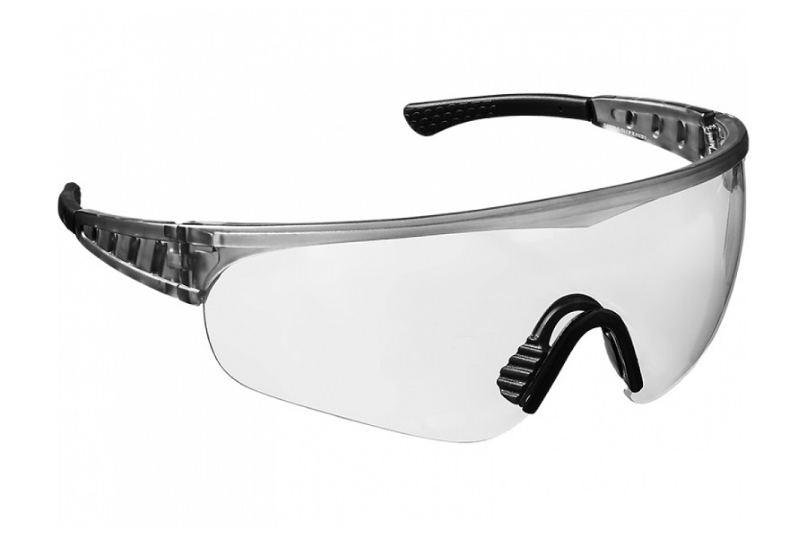 Фото Прозрачные, очки защитные открытого типа, мягкие двухкомпонентные дужки STAYER HERCULES {2-110431_z01}