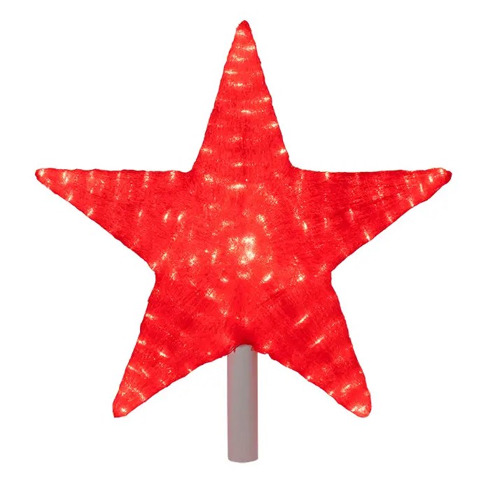 Фото Акриловая светодиодная фигура "Звезда" 54 см (c трубой 80 см), 240 светодиодов, красная, NEON-NIGHT {513-482}