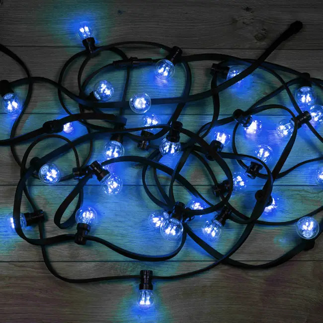 Фото Гирлянда LED Galaxy Bulb String 10м, черный КАУЧУК, 30 ламп*6 LED СИНИЕ, влагостойкая IP65 {331-323}