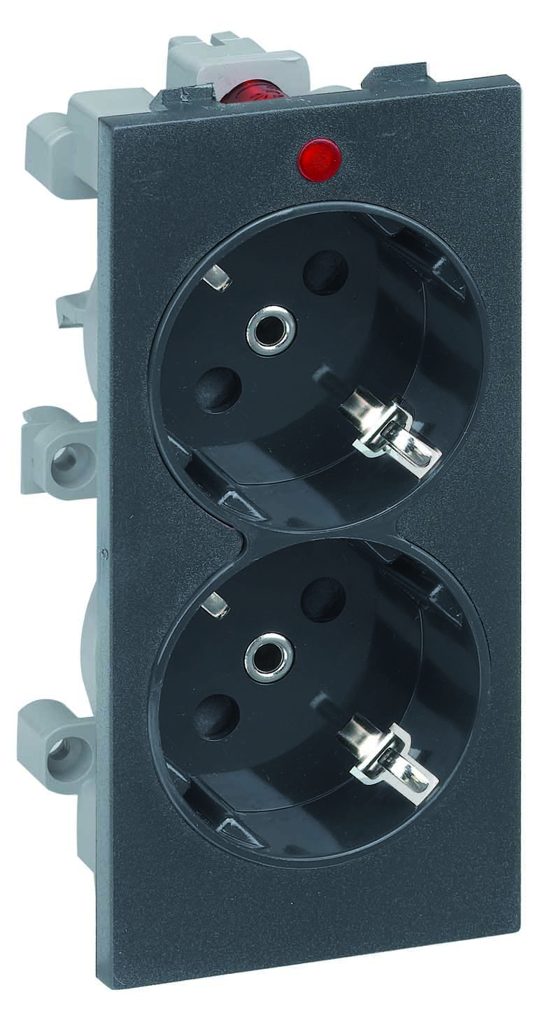 Simon connect белая розетка 2к+з schuko, 45х45мм. розетка с зк и защитной шторкой (250в. , 2k+3, 16a,. Sconnect розетка двойная 2к+з schuko, 16а, 250в cima-модуль 52*108мм графит s1-14. розетка simon 1591589-030.