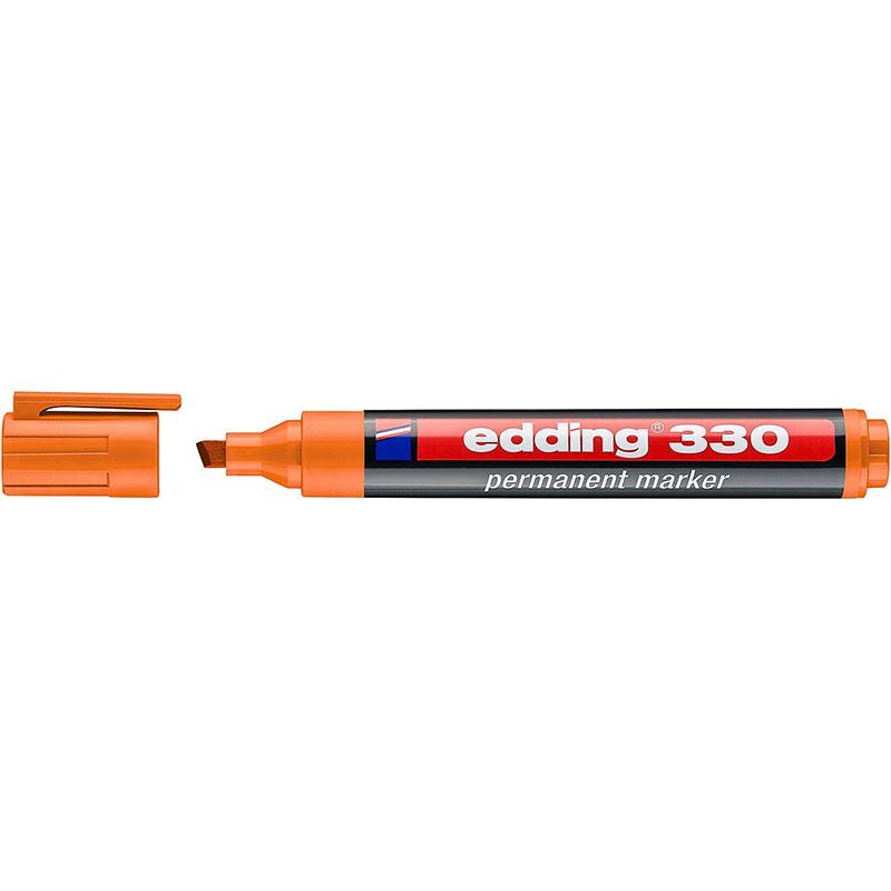 Фото Перманентный маркер Edding E-330 оранжевый, клиновидный наконечник 1-5 мм {E-330#6}