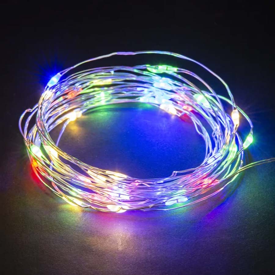 Фото Гирлянда светодиодная "Роса50" 50LED, 5м, многоцветная, 2хCR2032 , TDM {SQ0361-0060}