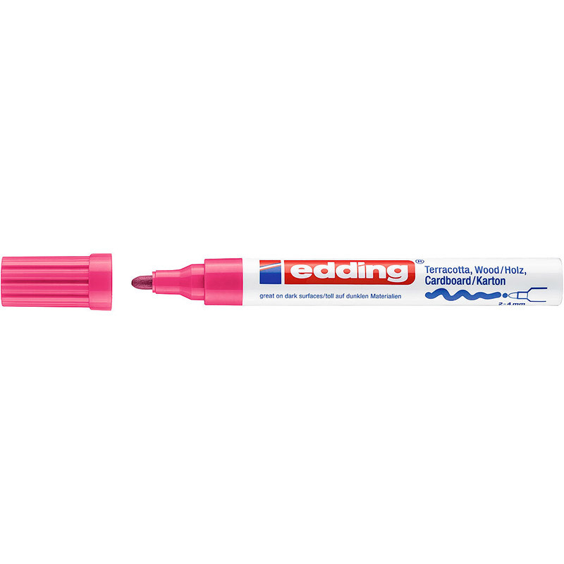 Фото Лаковый матовый маркер Edding E-4000 розовый, круглый наконечник 2-4 мм {E-4000#9}
