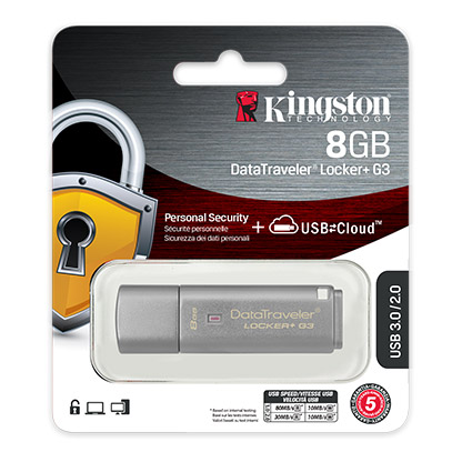Фото Флеш накопитель 64GB Kingston DataTraveler Locker+ G3 256bit Encryption, USB 3.0, металлик {DTLPG3/64GB} (1)