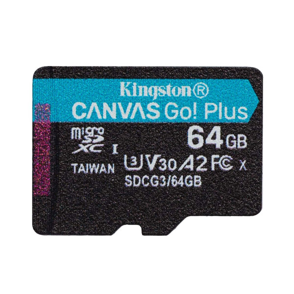 Фото Флеш карта microSD 64GB Kingston microSDXC Class 10 UHS-I U3 V30 Canvas Go Plus 170MB/s {SDCG3/64GBSP}