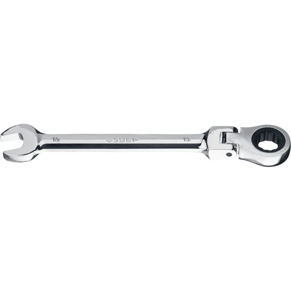 Фото Комбинированный гаечный ключ трещоточный шарнирный 13 мм, ЗУБР {27101-13}