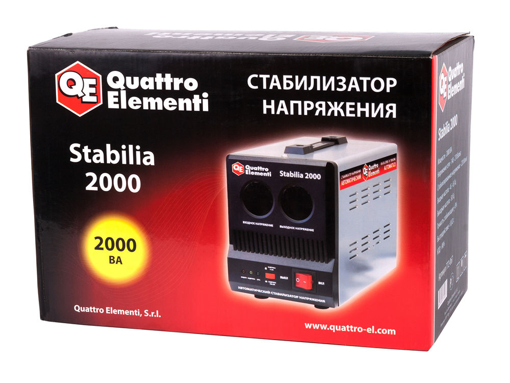 Фото Стабилизатор напряжения Quattro Elementi Stabilia 2000 (2000 ВА, 140-270 В, 4,5 кг) {772-067} (4)