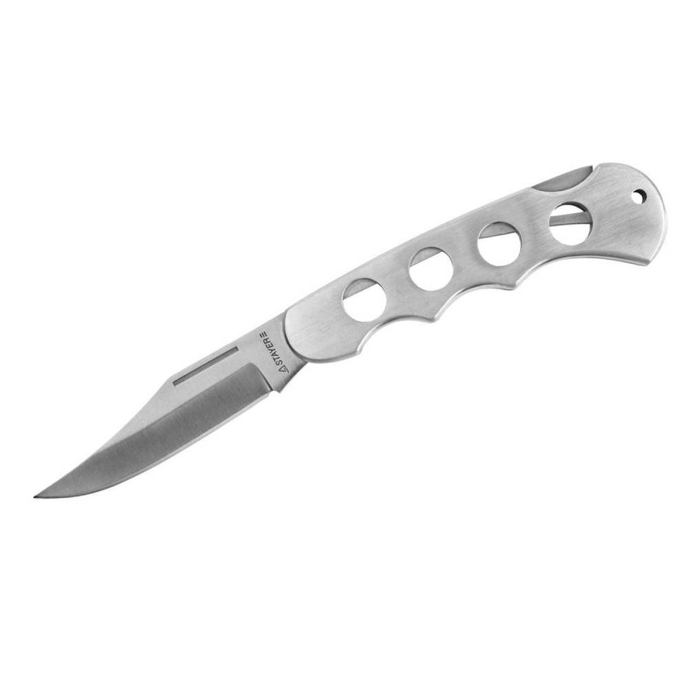 Фото Нож STAYER складной, цельнометаллическая облегченная рукоятка, большой {47613_z01}