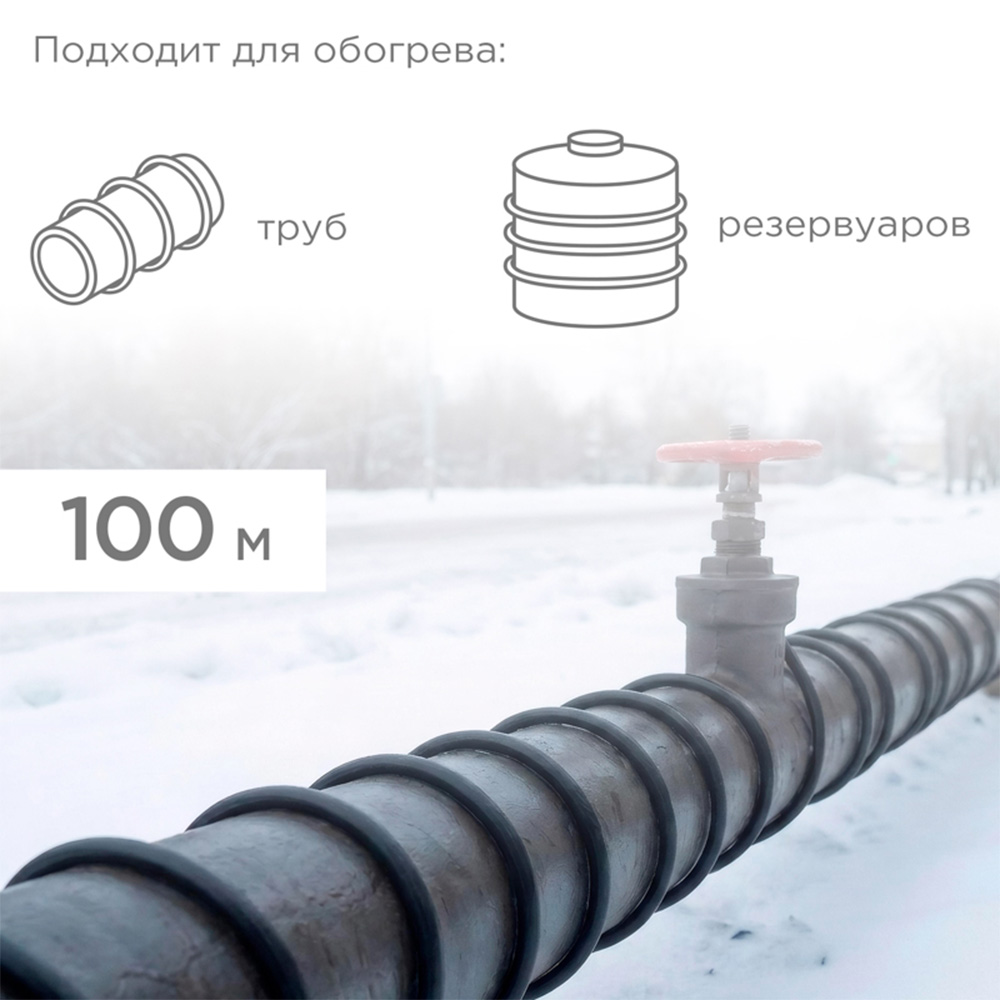 Фото Кабель греющий саморегулирующийся экранированный Rexant SRL16-2CR (16 Вт/1 м) {51-0204} (3)