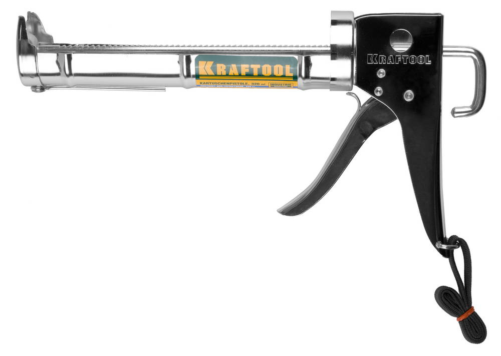 Фото Пистолет для герметика KRAFTOOL "C-Kraft" 06671, полукорпусной, хромированный, 320 мл {06671_z01}