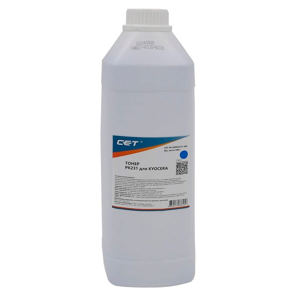 Фото Тонер для KYOCERA ECOSYS M8124cidn/8130cidn Cyan (PK231) 500г/бут, (унив.) (TK-8115C) Japan CET {OSP0231C-500}