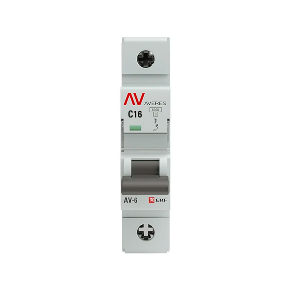 Фото Выключатель автоматический модульный 1п C 16А 6кА AV-6 AVERES EKF mcb6-1-16C-av (1)