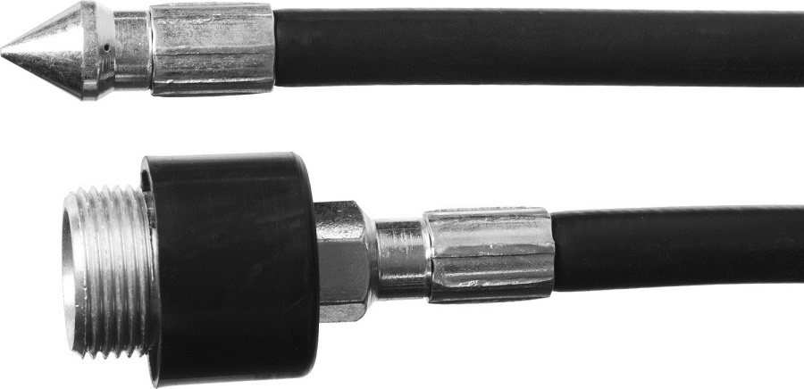 Фото Шланг для прочистки труб для минимоек, ЗУБР 70414-375-8, 8м, для пистолета 375 серии (1)
