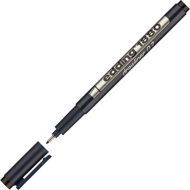 Фото Ручка для черчения Edding drawliner, круглый наконечник (0,2 мм), черный {E-1880-0.2#1}