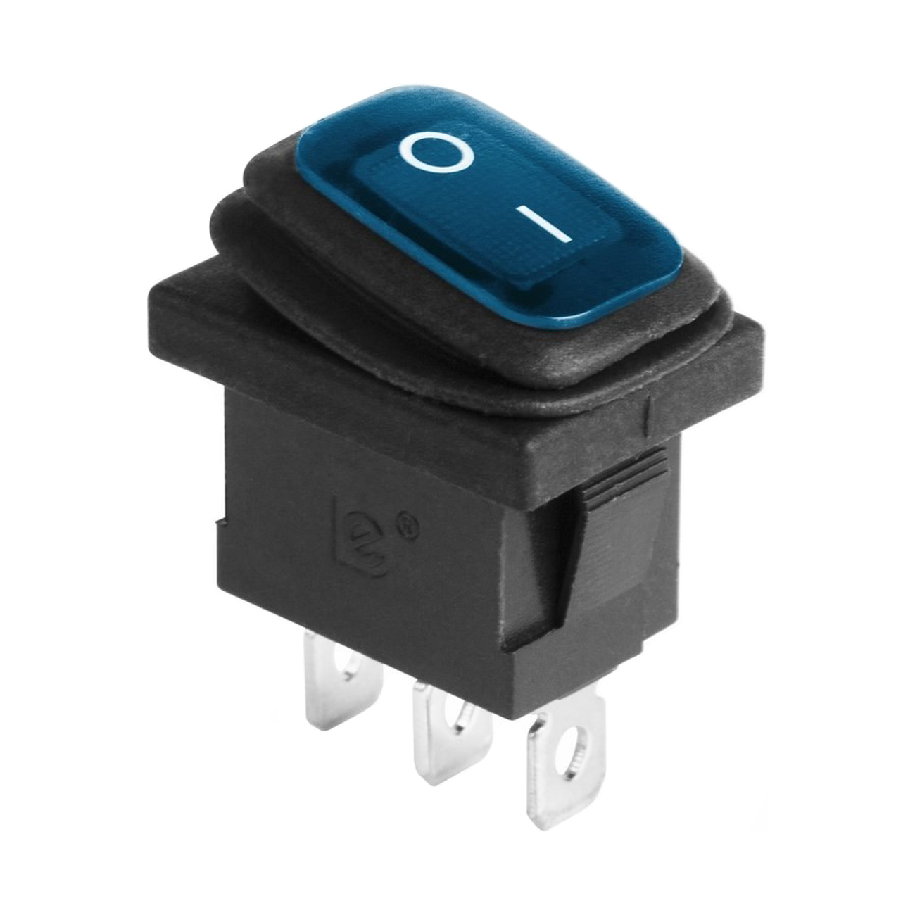 Фото Выключатель клавишный Rexant Mini ON-OFF синий с подсветкой (250В 6А (3с)) влагозащита {36-2176}