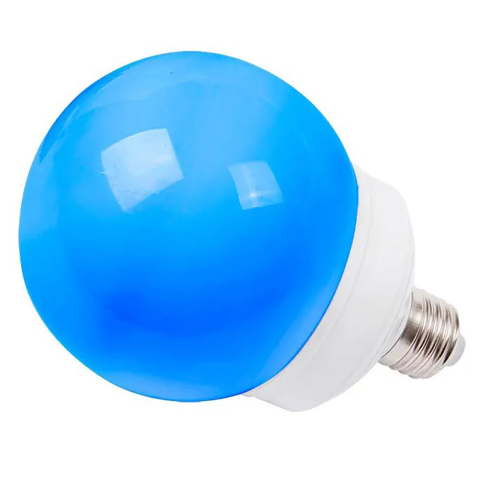 Фото Лампа шар e27 12 LED Ø100мм синяя {405-133}