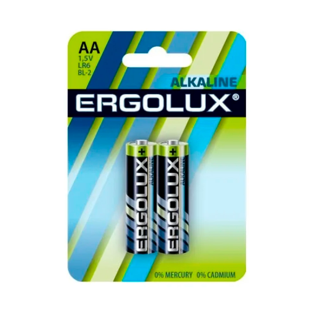Фото Элемент питания алкалиновый LR6 BL-2 LR6 BL-2 1.5В Alkaline (блист.2шт) Ergolux 11747