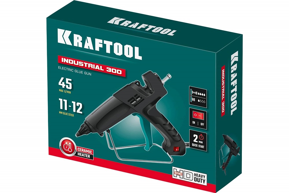 Фото KRAFTOOL Industrial 300 пистолет термоклеевой электрический, d 11-12 мм 45 г/мин {06842} (8)