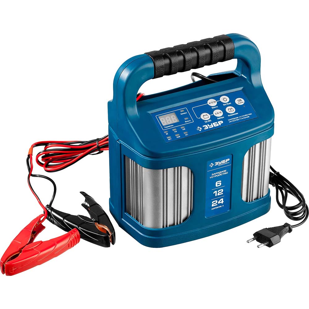 Фото Зарядное устройство 6 В/12 В/24 В, 12 А, автомат, AGM, GEL, WET, ЗУБР Профессионал {59305}
