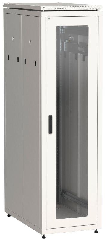 Фото Шкаф сетевой 19" LINEA N, 42U 600х1000мм, передняя дверь стеклянная, задняя перфорированная, серый, ITK {LN35-42U61-GP}