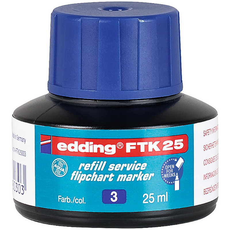 Фото Пигментные чернила Edding для флипчарт-маркеров, 25 мл, синий {E-FTK25#3}