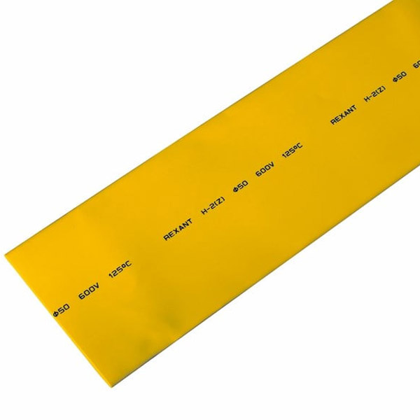 Фото Термоусаживаемая трубка Rexant 50,0/25,0 мм, желтая {25-0002}