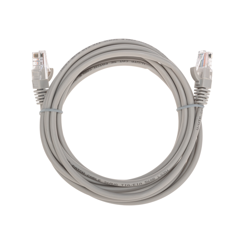 Фото Патч-корд U/UTP, CAT 5e, RJ45-RJ45, 26AWG, LSZH, серый, 3м REXANT {02-0100-3}