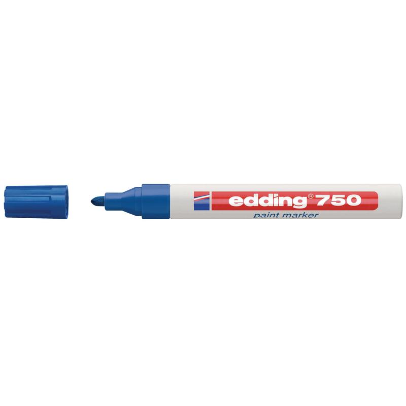 Фото Маркер глянцевый лаковый Edding E-750 голубой, круглый наконечник, 2-4 мм {E-750#10}