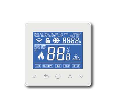 Фото Термостат программ. Thermolife LCD и WIFI модуль контроль времени; датчик пола; датчик возд. +5/+40град.C 230В 16А 3.5кВт Extherm Thermolife WiFi