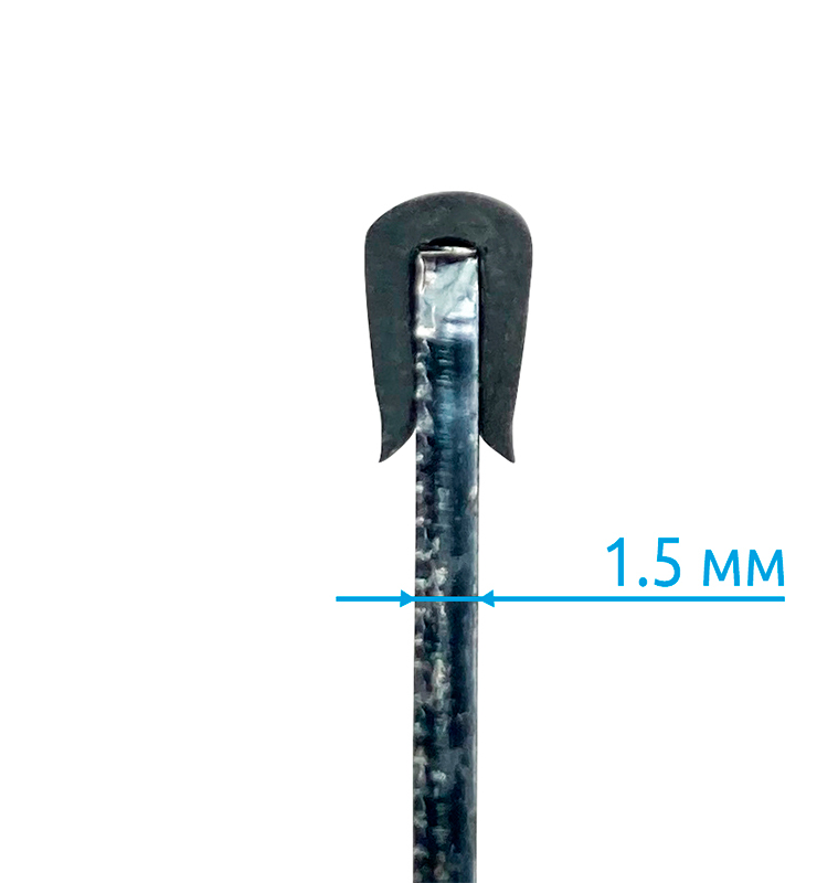 Фото Защитный профиль для кромок Vell BkU-015 чёрный на кромку 1,5 мм (рулон 10 м) (2)