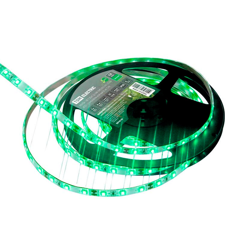 Фото Лента светодиодная SMD2835-60 LED/м-IP20-12 В-4,8 Вт/м-зелёный TDM {SQ0331-0304}