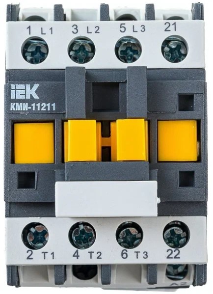 Фото Контактор КМИ-11211 12А 230В/АС3 1НЗ IEK KKM11-012-230-01