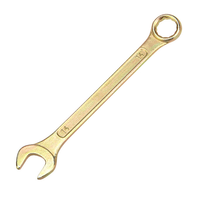 Фото Ключ комбинированный Rexant 14 мм, желтый цинк {12-5809-2}