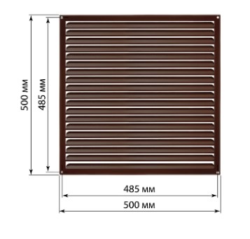 Фото Решетка металлическая усиленная 500х500, коричневая, с покрытием полимерной эмалью, TDM {SQ1807-0743} (5)