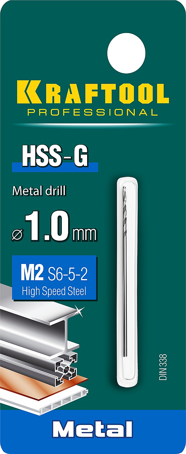 Фото KRAFTOOL HSS-G 1.0 х40мм, Сверло по металлу HSS-G, сталь М2(S6-5-2) {29651-1}