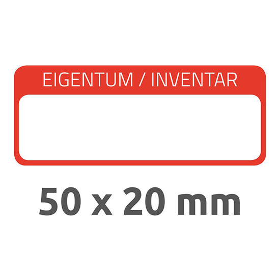 Фото Самоламинирующиеся инвентарные этикетки Avery Zweckform, белые с красной рамкой 50x20 мм (10 листов, 50 этикеток) {6902} (2)