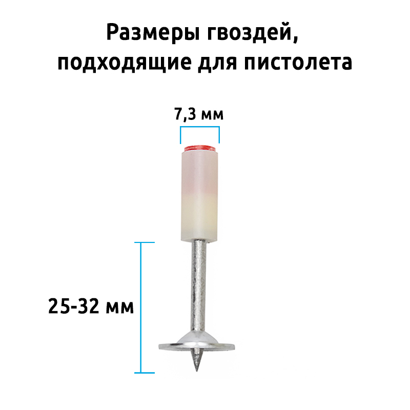 Фото Гвоздезабивной пистолет Vell пневматический, 25-32 мм {V90356} (7)