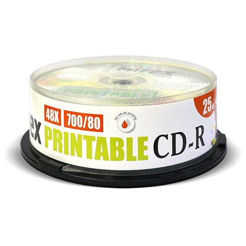 Фото Диск CD-R Mirex 700 Mb, 48х, Cake Box 25 шт, Ink Printable 200932 {UL120038A8M}
